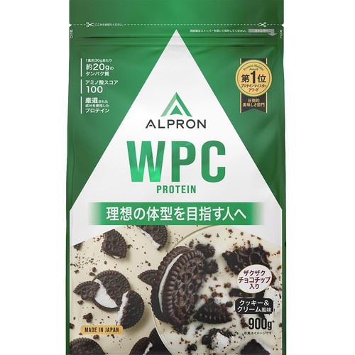 アルプロン WPCプロテイン クッキー&クリーム風味(チョコチップ入り) 900g