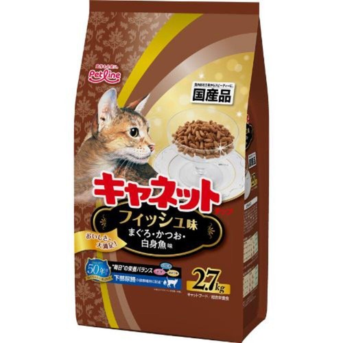 【ペット用】 ペットライン キャネットチップ フィッシュ まぐろ・かつお・白身魚味 2.7kg