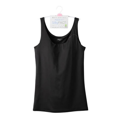 PEACE FIT(ピースフィット) SilkyFACT モールドカップ付 タンクトップ 婦人 クロ XL トップバリュ