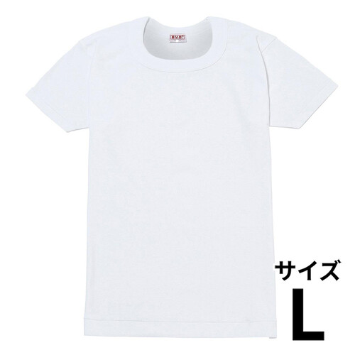 B.V.D. GOLD 半袖丸首シャツ 2枚組 L ホワイト Green Beans
