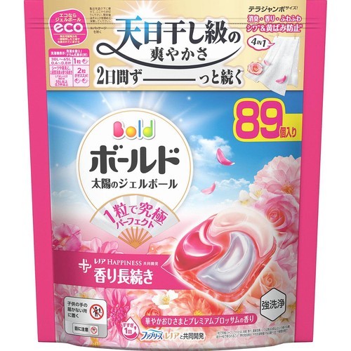 P&G ボールド 洗濯洗剤 ジェルボール 4in1 華やかおひさまとプレミアムブロッサムの香り つめかえ用 89個