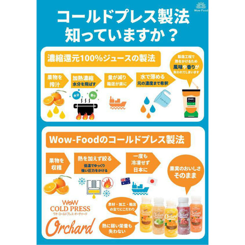 Wow-Food コールドプレス ストレートピンクグレープフルーツ 1000ml