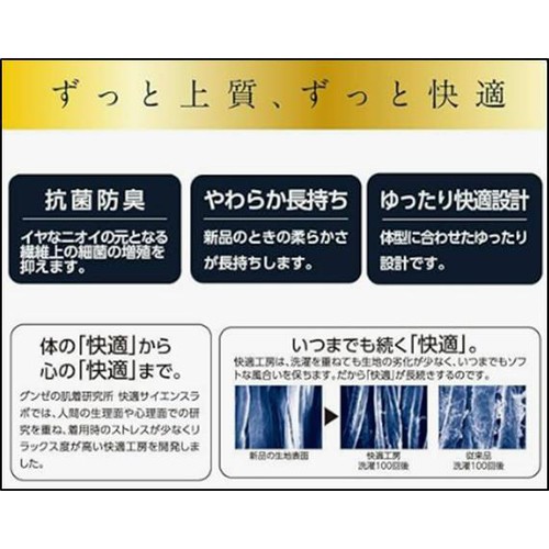 グンゼ 快適工房 長袖U首 紳士 L ホワイト