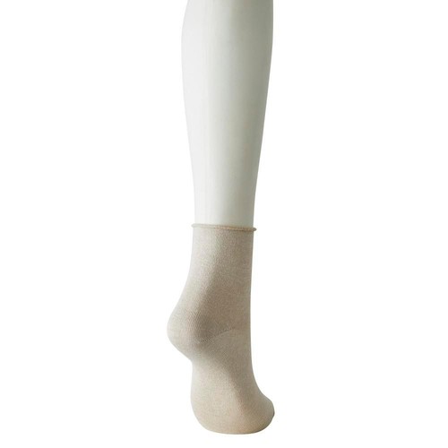 3足よりどり トップロールクルーソックス 婦人 ベージュ 23-25cm トップバリュ