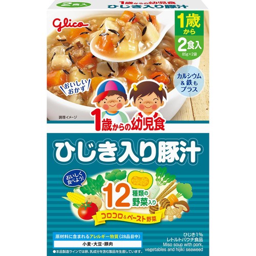 江崎グリコ 1歳からの幼児食 ひじき入り豚汁 2食入 85g x 2袋入