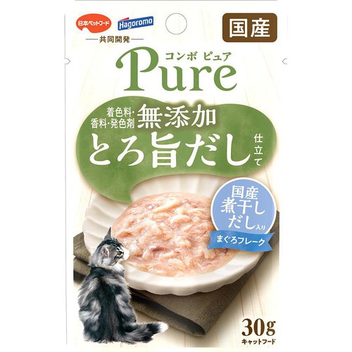 【ペット用】 日本ペットフード コンボピュア 無添加とろ旨だし仕立て 国産煮干しだし入りまぐろフレーク 30g