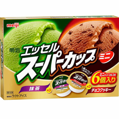 明治 エッセルスーパーカップミニ 抹茶・チョコクッキー 80ml x 6個入