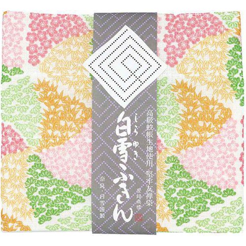 白雪友禅ふきん 松竹梅ピンク 1枚