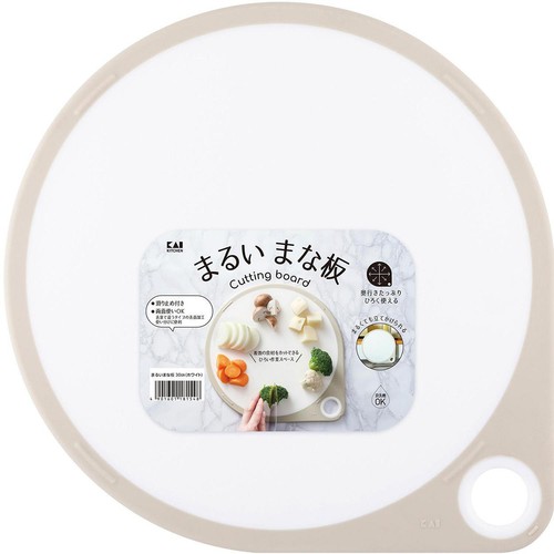 貝印  まるいまな板 ホワイト 食洗機対応 30cm
