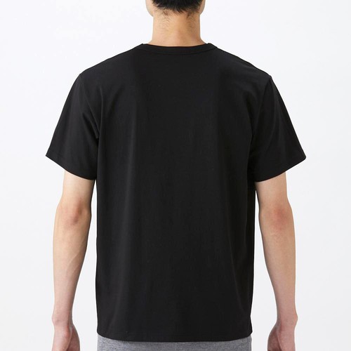 PEACE FIT(ピースフィット) SilkyFACT コットン半袖クルーネックTシャツ 紳士 クロ XL トップバリュ