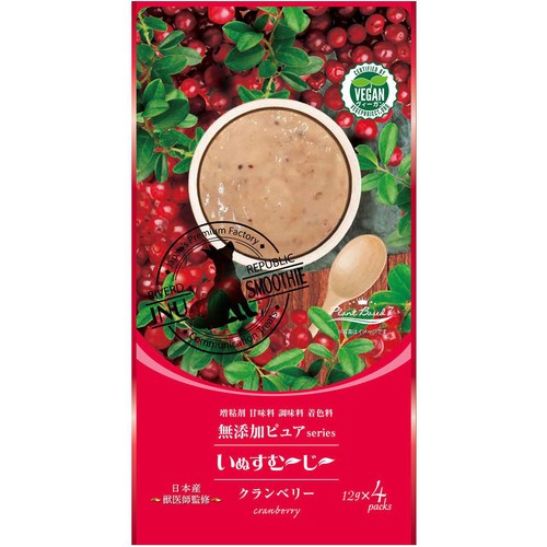 【ペット用】 リバードコーポレーション いぬすむーじー クランベリー 12g x 4本