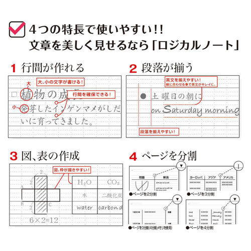 ナカバヤシ ロジカルエアーノート B5 B罫 5色パック