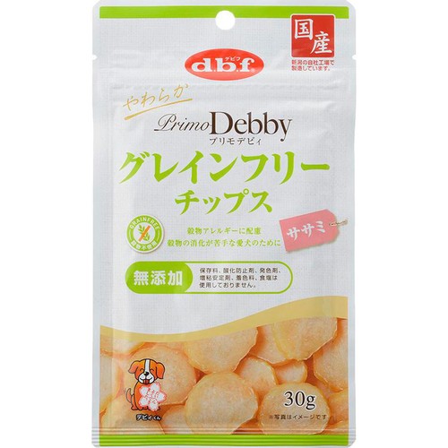 【ペット用】 デビフペット プリモデビィ グレインフリーチップス ササミ 30g