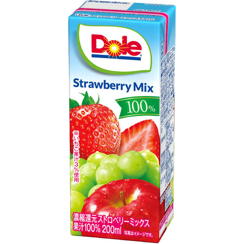 Dole ストロベリーミックス100% 200ml Green Beans | グリーン Dole ストロベリーミックス100% 200ml Green Beans | グリーン
