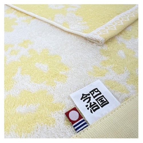 林 今治フラワーワルツ フェイスタオル約34 x 80cm イエロー Green