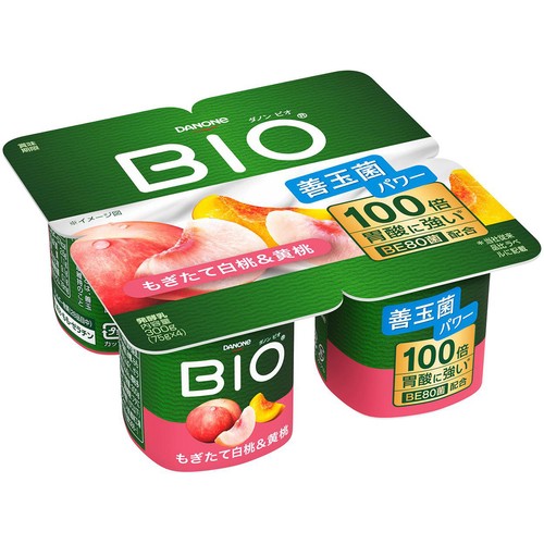 ダノン ビオ もぎたて白桃&黄桃 75g x 4個
