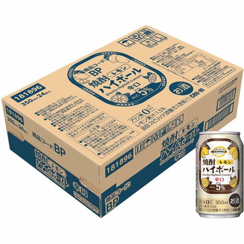 焼酎ハイボール レモン 1ケース 350ml x 24本 トップバリュベスト