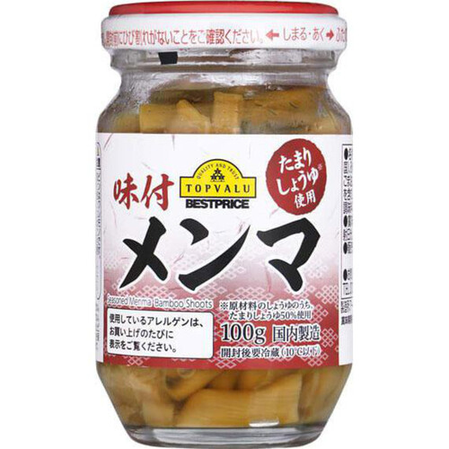 たまりしょうゆ使用味付メンマ 100g トップバリュベストプライス