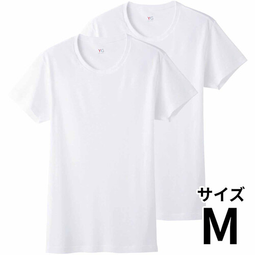 グンゼ YG 紳士DRY&DEO 2枚組クルーネックTシャツ M ホワイト