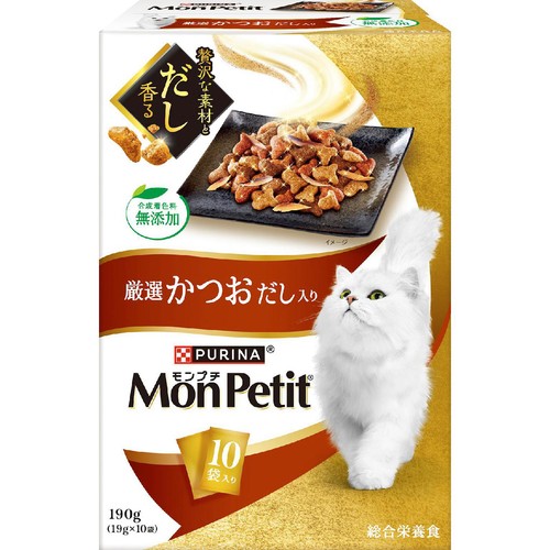 【ペット用】 ネスレピュリナ モンプチ 厳選かつおだし入り 190g(19g x 10袋)