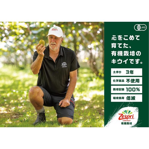 ［食べごろ+］【有機】 ニュージーランド産 ゼスプリ サンゴールドキウイフルーツ めちゃデカ玉 2個 280g