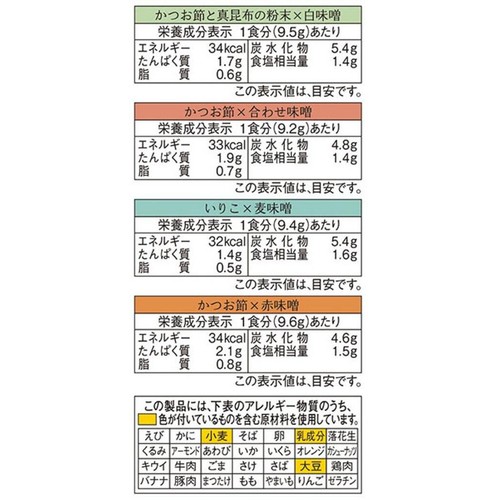 味の素 だし屋のみそ汁 4種のバラエティセット 8袋入