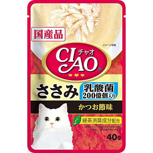 【ペット用】 いなば CIAOパウチ ささみ かつお節味 40g