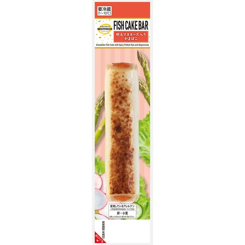 FISH CAKE BAR 明太マヨネーズ入りかまぼこ 1本入(65g) トップバリュベストプライス