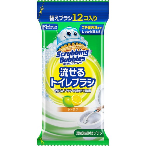 ジョンソン スクラビングバブル 流せるトイレブラシ 替え シトラス 12個
