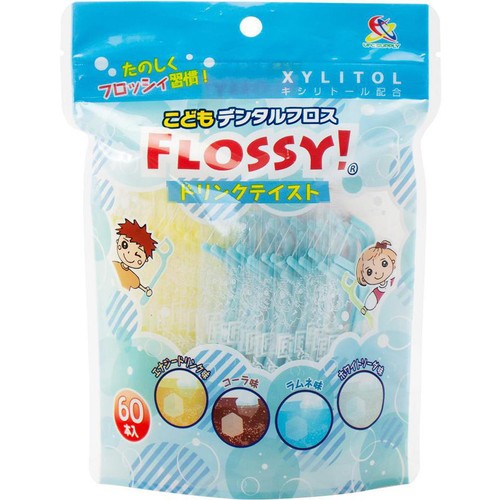 UFCサプライ こどもデンタルフロス FLOSSY ドリンクテイスト 60本入