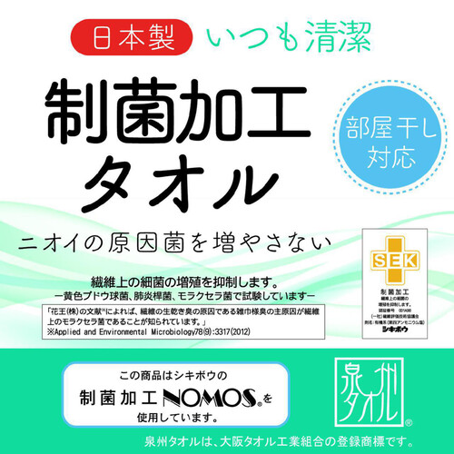 林 泉州ノモス ピュアボーダー バスタオル ブルー 約60 x 120cm