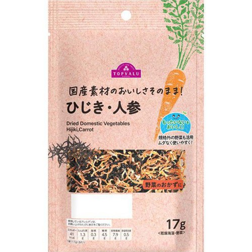 国産素材のおいしさそのまま! ひじき・人参(おかず用) 17g トップ