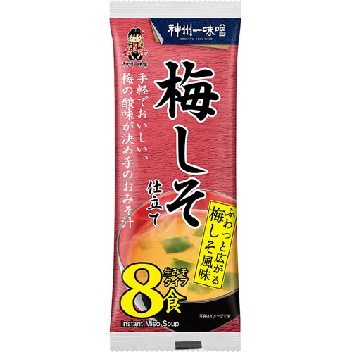 神州一味噌 即席生みそ汁梅しそ仕立て 16g x 8食入(128g) Green Beans