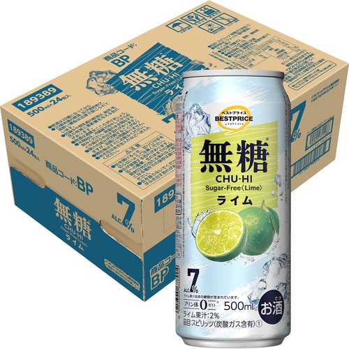 無糖ライム 1ケース 500ml x 24本 トップバリュベストプライス