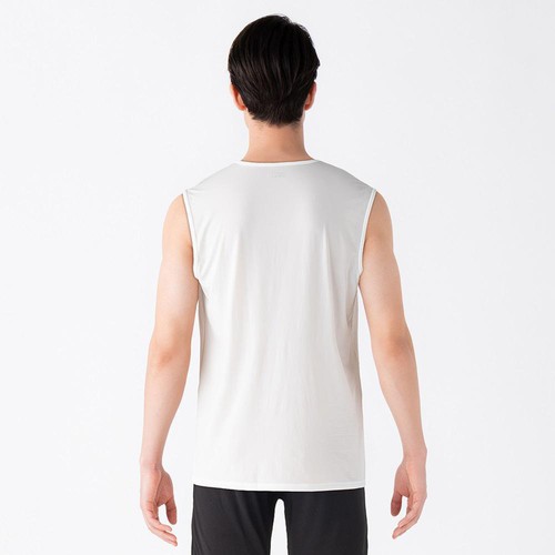 PEACE FIT(ピースフィット) COOL 接触冷感スリーブレスVネックシャツ 紳士 シロ M トップバリュ