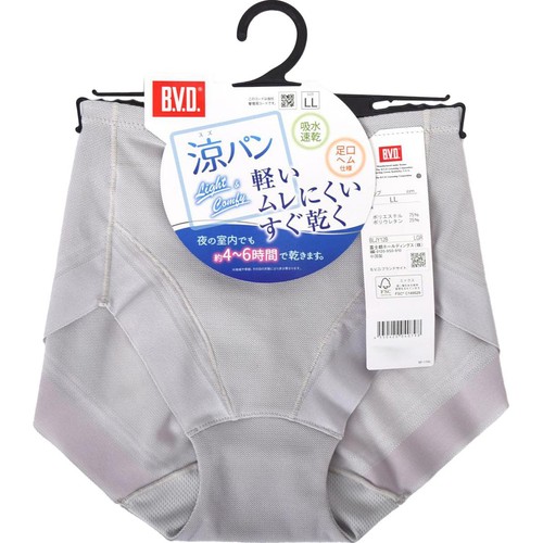 B.V.D. 涼パン スタンダードショーツ 婦人 ライトグレー LL