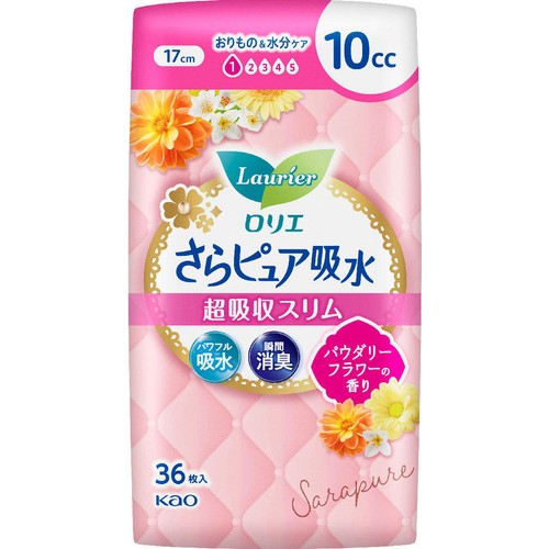 花王 ロリエ さらピュア吸水超吸収スリム 10cc パウダリーフラワーの香り 17cm 36枚