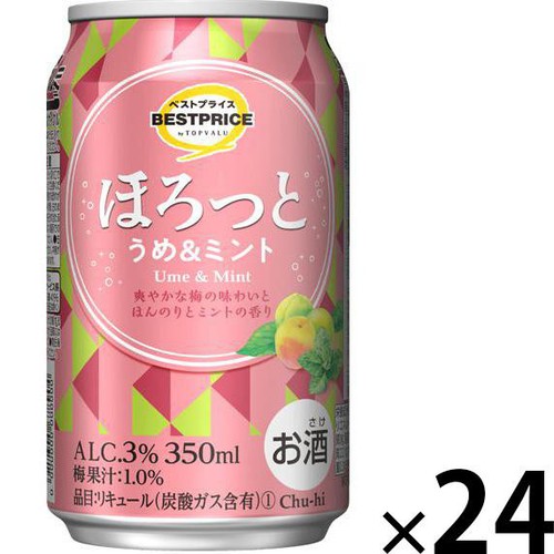 ほろっと うめ&ミント 1ケース 350ml x 24本 トップバリュベストプライス