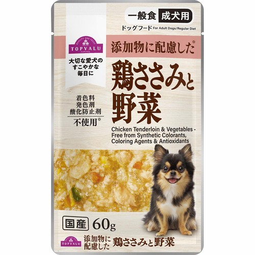 【ペット用】 ドッグフード 鶏ささみと野菜 60g トップバリュ