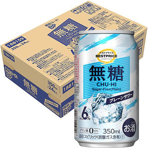 無糖プレーンサワー 1ケース 350ml x 24本 トップバリュベストプライス