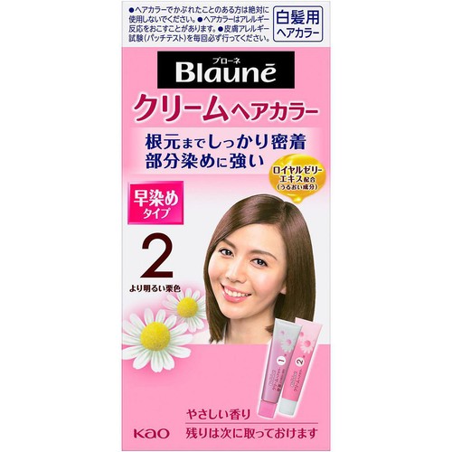 花王 ブローネ クリームヘアカラー 2 より明るい栗色 80g
