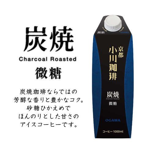 小川珈琲 炭焼珈琲 微糖 1000ml