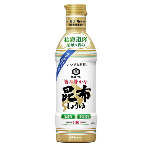 キッコーマン いつでも新鮮 旨み豊かな昆布しょうゆ 450ml