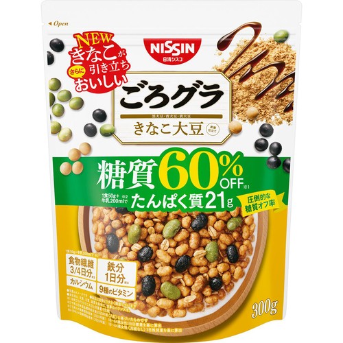 日清シスコ ごろグラ 糖質60%オフ きなこ大豆 300g Green Beans