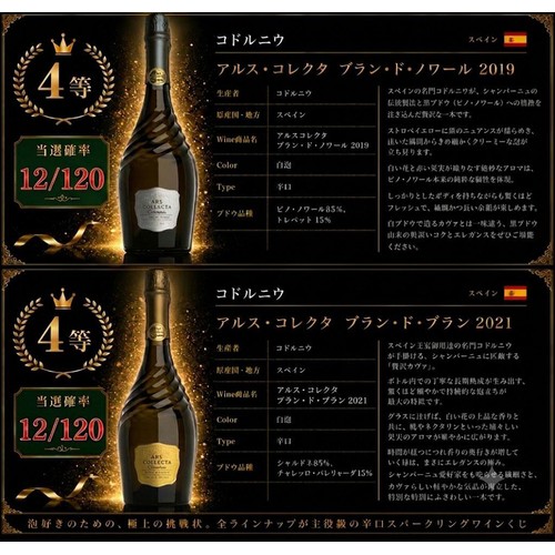 【数量限定】 特賞は憧れのパルム・ドール!辛口スパークリングワインくじ 750ml