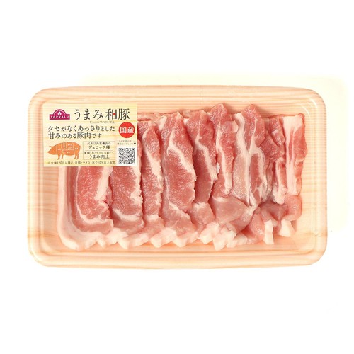 国産豚肉ばら焼肉用 90g-170g 【冷蔵】トップバリュ