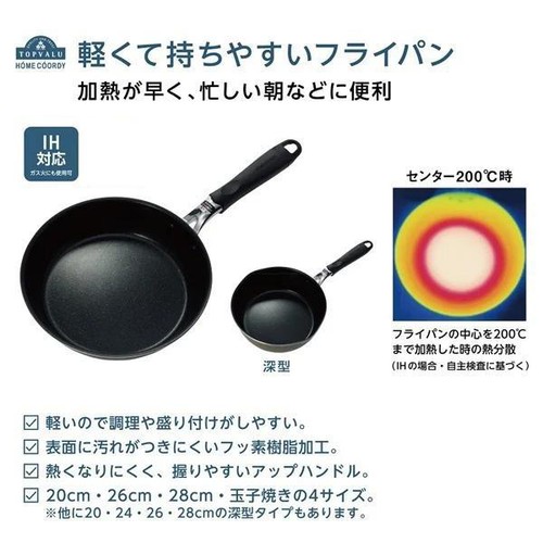 軽くて持ちやすい深型フライパン 20cm IH対応 グレージュ ホームコーディ