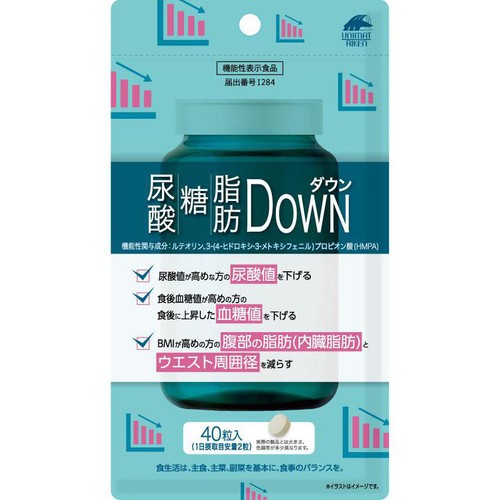 ユニマットリケン 尿酸・糖・脂肪ダウン 40粒