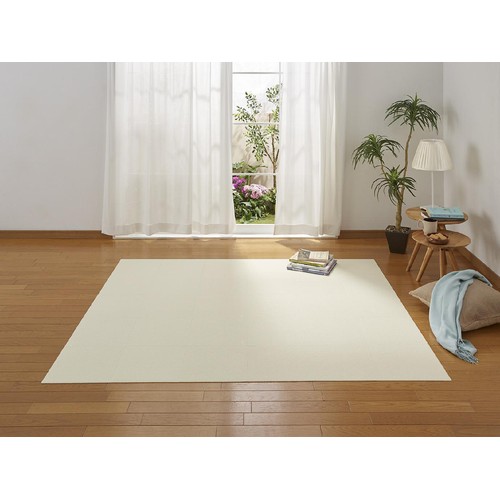 【色:アイボリー30x30cm40枚】サンコー おくだけ吸着 タイルカーペット サンコー おくだけ吸着 タイルマット 30×30cm（ハッスイ・単色