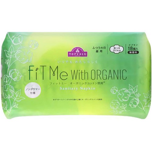 FiT Me オーガニックコットン ふつうの日昼用 羽つき 20.5cm 18個